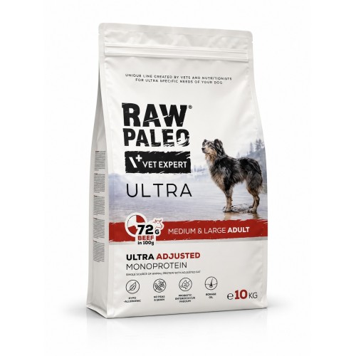 Raw Paleo Ultra Beef Medium & Large Adult 10kg | Sucha karma dla psa
