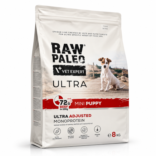 Raw Paleo Ultra Beef Mini Puppy 8kg | Sucha karma dla psa