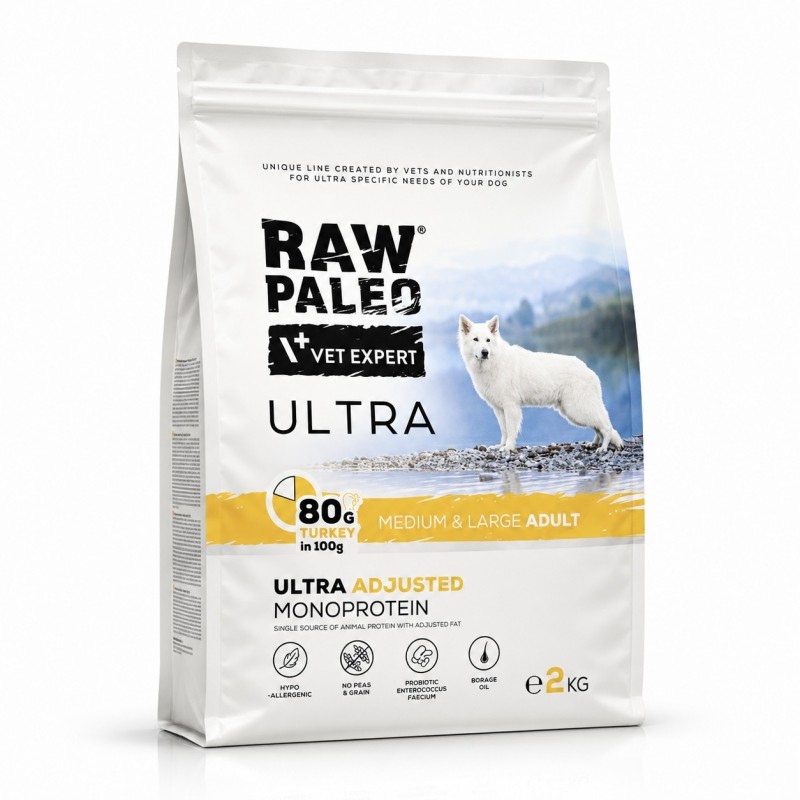 Raw Paleo Ultra Turkey Medium & Large Adult 2kg | Sucha karma dla psa