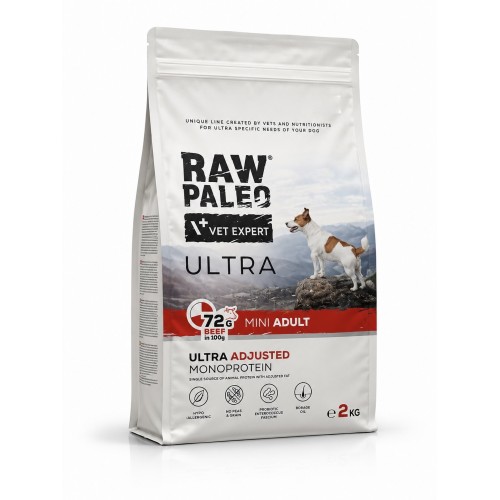 Raw Paleo Ultra Beef Mini Adult 2kg | Sucha karma dla psa