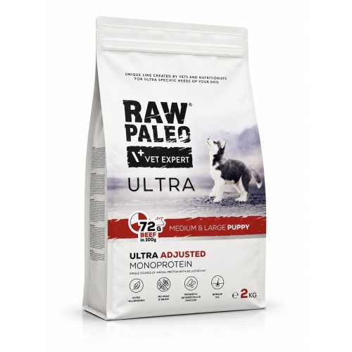 Raw Paleo Ultra Beef Medium & Large Puppy 2kg | Sucha karma dla psa