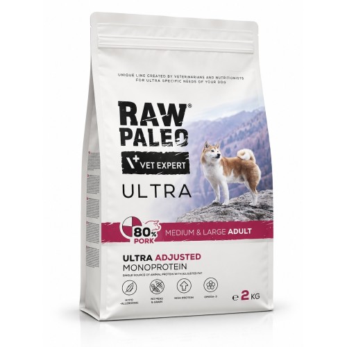 Raw Paleo Ultra Pork Medium & Large Adult 2kg | Sucha karma dla psa