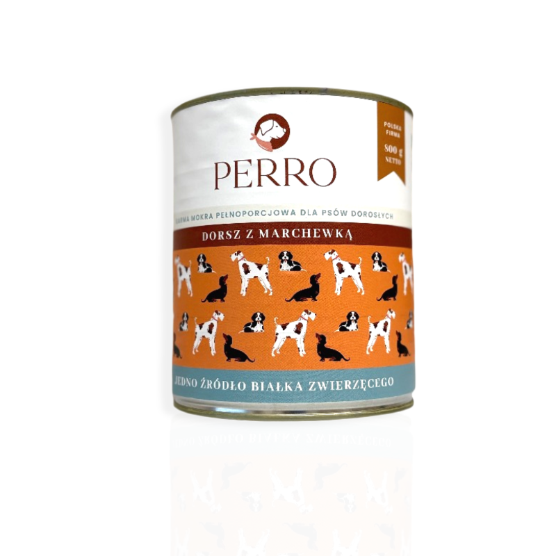 Perro Dorsz z Marchewką 800g | Wielka puszka dla psa