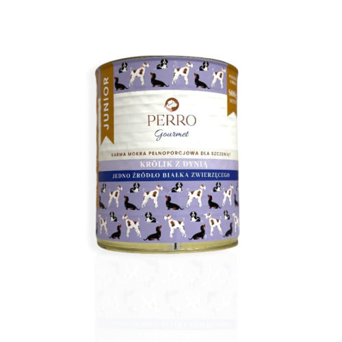 Perro Gourmet Junior Królik z Dynią 800g | Karma Mokra