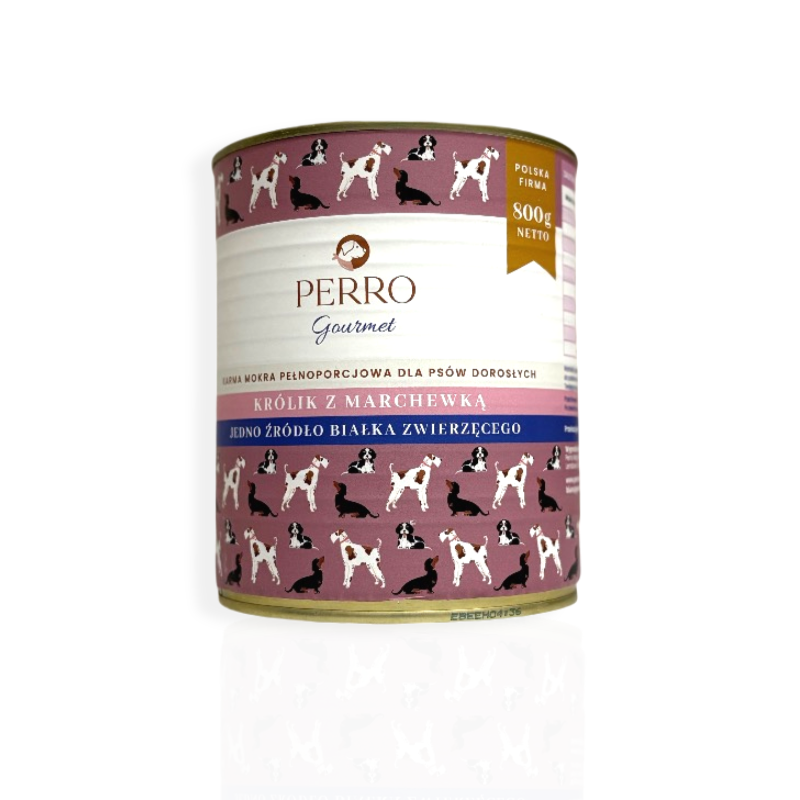 Perro gourmet królik z marchewką 800g | Perro