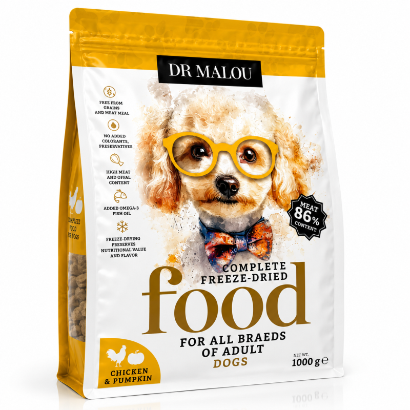 Dr Malou Karma Liofilizowana Dla Psa Kurczak Z Dynią 1kg | Dr Malou
