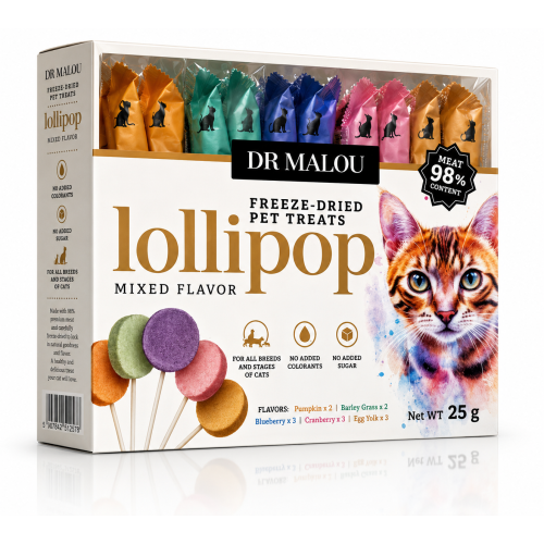 Dr Malou Liofilizowane Lizaki Mix Kot 25g | Dr Malou