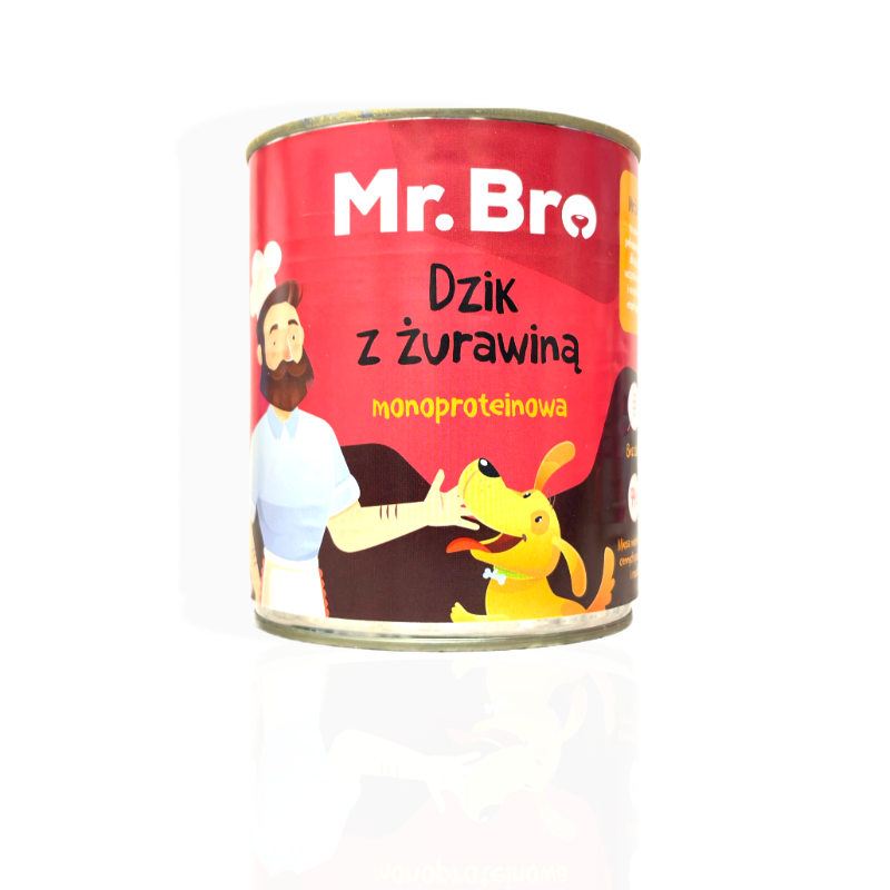 MR.Bro Dzik z Żurawiną 800g | karma mokra dla psa