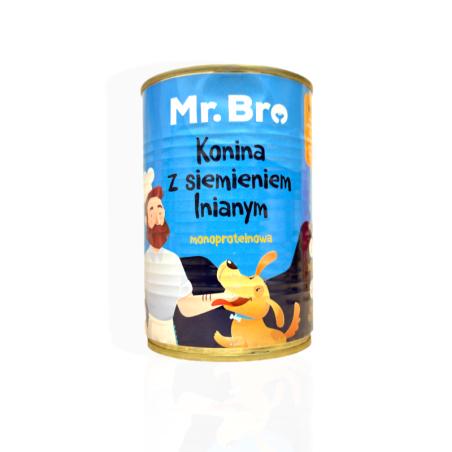 MR.Bro Konina z Siemieniem Lnianym 400g | Puszka zoo