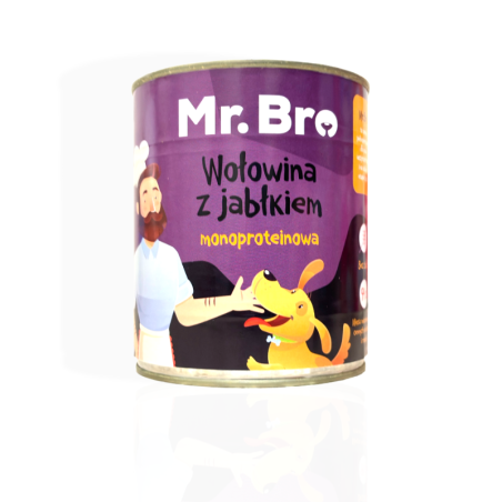 MR.Bro Wołowina z Jabłkiem 800g | Karma mokra dla psa