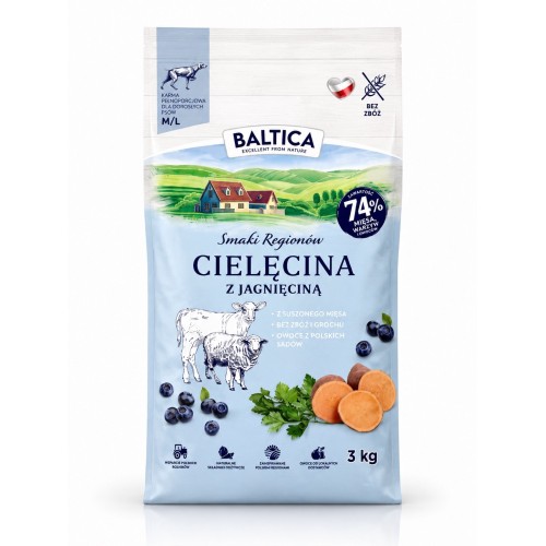 Baltica Karma Sucha Adult Cielęcina z Jagnięcinaą ML 3kg | Baltica