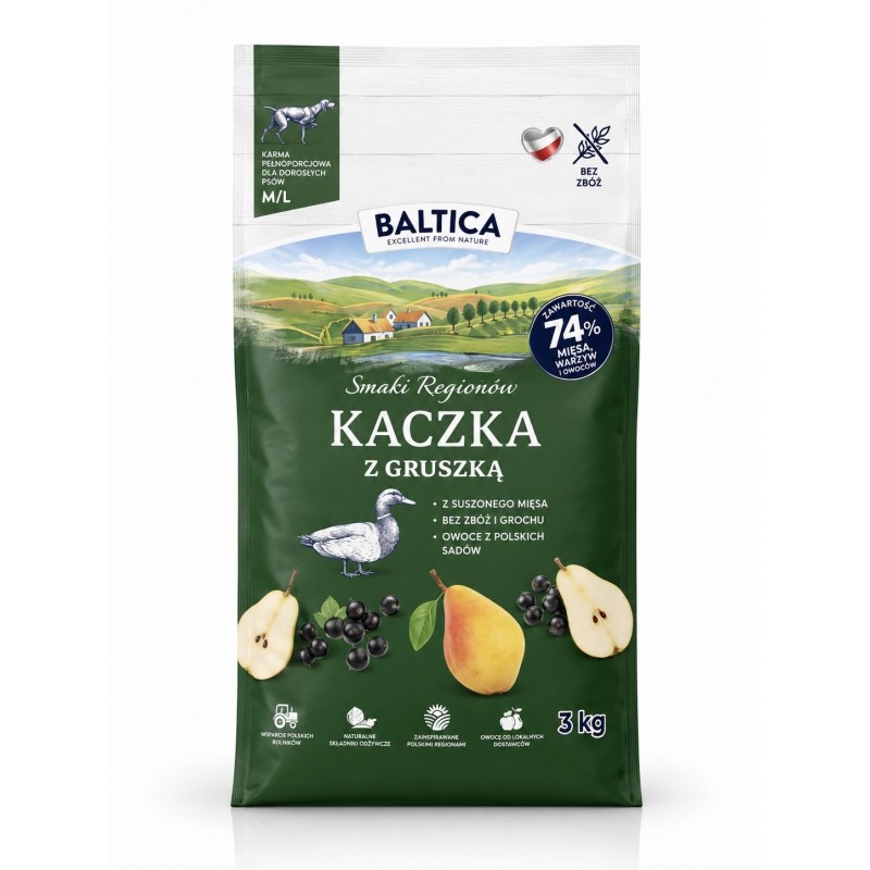 Baltica Smaki Regionów Adult Kaczka z Gruszką XS/S 1kg | karma sucha dla psa