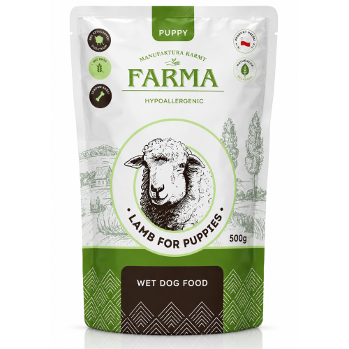 Farma Karma Mokra Jagnięcina Puppy Saszetka 500g