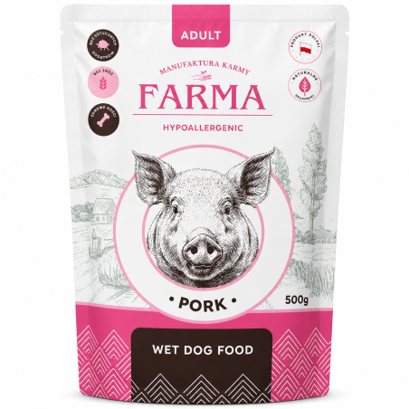 FARMA WIEPRZOWINA KARMA MOKRA ADULT SASZETKA 500G | FARMA