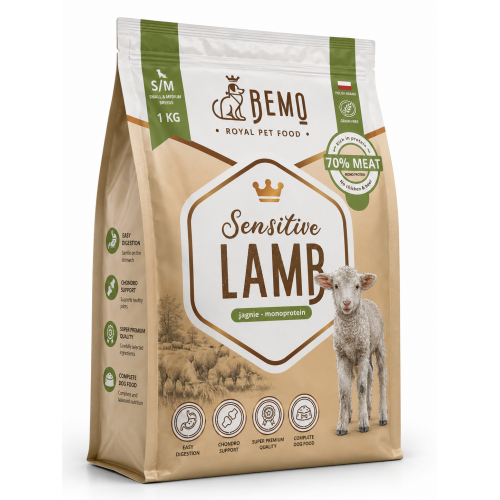 Bemo Karma Sucha dla Psa Sensitive Jagnięcina S/M 3kg | Bemo