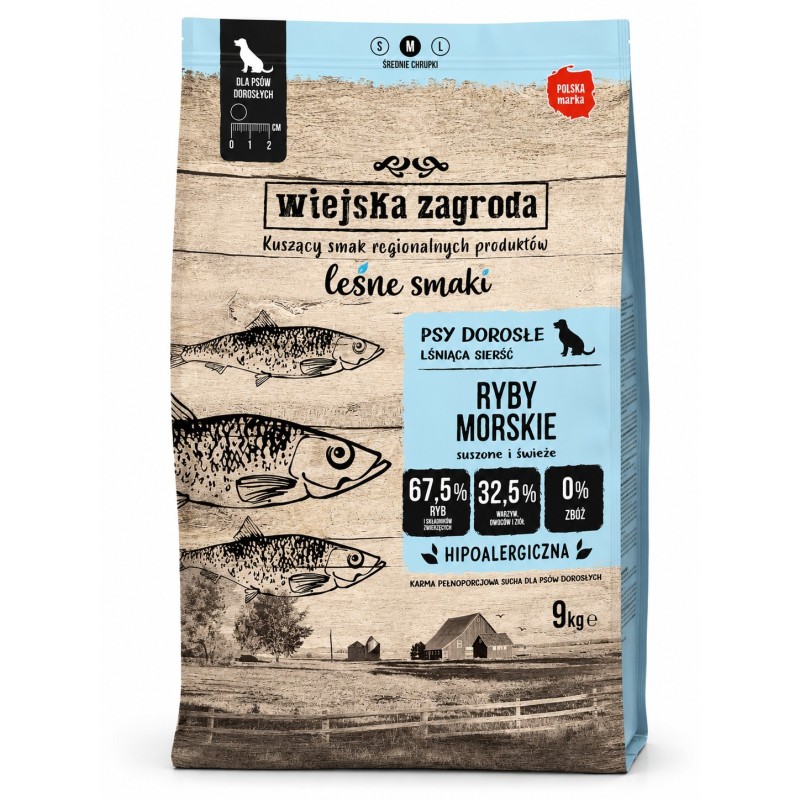 Wiejska Zagroda Ryby M 9kg | Sucha Karma dla Psa