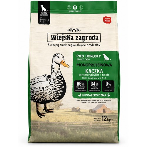 Wiejska Zagroda Monobiałkowa Kaczka M/L 12kg | Dla Psa