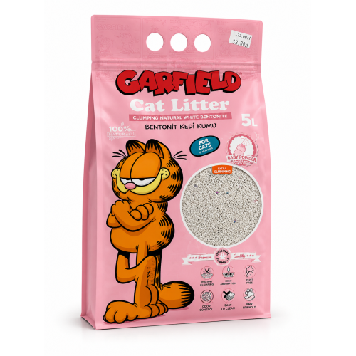 Garfield Żwirek Bentonitowy Baby Powder 5l | Dla Kota