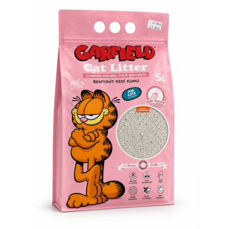 Garfield Żwirek Bentonitowy Baby Powder 5l | Dla Kota