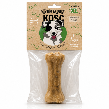 Paka Zwierzaka Kość Struś XL 115g | Duży gryzak psa