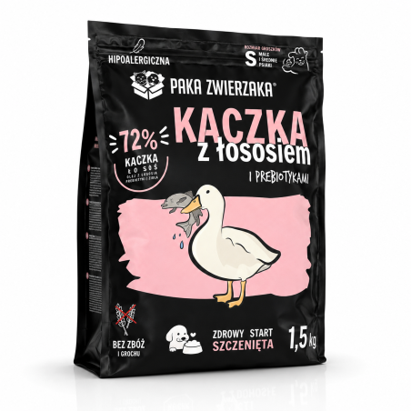 Paka Zwierzaka Karma Puppy Kaczka Z Łososiem S 1,5kg | Paka Zwierzaka