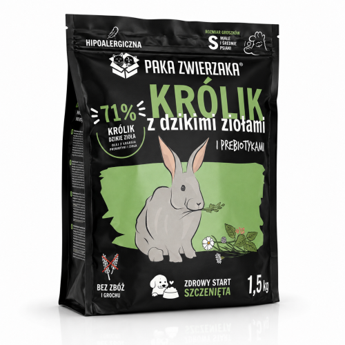 Paka Zwierzaka Karma Puppy Królik Z Ziołami S 1,5kg | Paka Zwierzaka