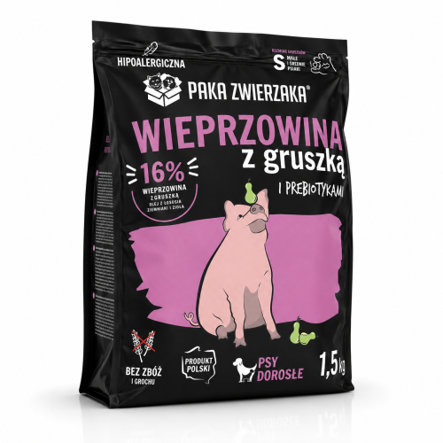 Paka Zwierzaka Karma Wieprzowina Z Gruszką S 1,5kg | Paka Zwierzaka