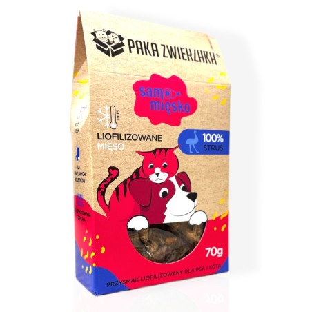 Paka Zwierzaka Liofilizowane Mięsko Struś 70g | Ultra Premium