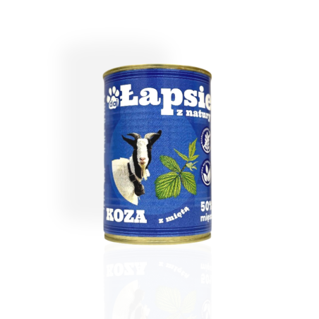 Łapsie Koza z miętą 400g | Monobiałkowa karma mokra dla psa
