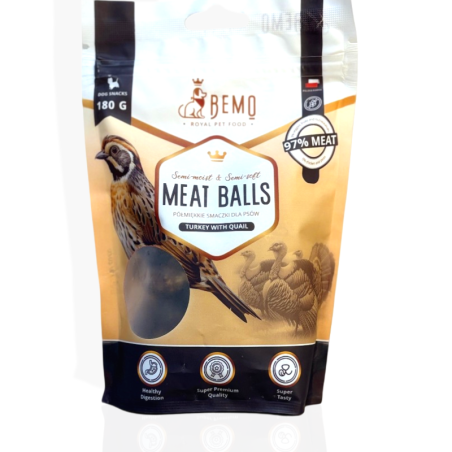 Bemo Meat Balls Indyk i Przepiórka 180 g | Przysmaki