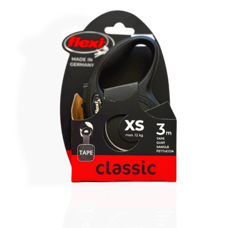 Flexi Smycz Classic XS 3m czarna | smycz dla psa