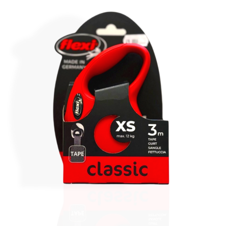 Flexi Smycz Classic XS 3m czerwona | smycz dla psa