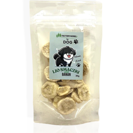 Factory Herbs Banan liofilizowany 30g | Przysmak dla psa i kota