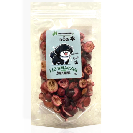Factory Herbs Żurawina liofilizowana 10g | Przysmak dla psa i kota
