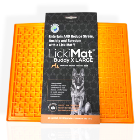 Lickimat Buddy Pomarańczowa XL 30×25,5cm | Antystresowa mata dla psa