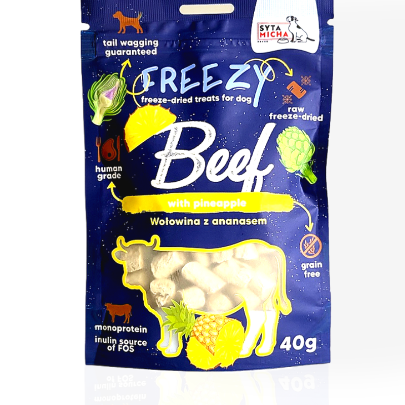 Syta Micha FREEZY Wołowina Ananas 40g | przysmak dla psa