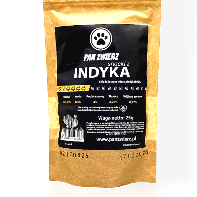 Pan Zwierz Smaczki z Indyka 25 g | Przysmaki