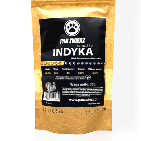Pan Zwierz Smaczki z Indyka 25 g | Przysmaki
