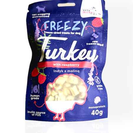 Syta Micha FREEZY Indyk Maliny 40g | przysmak dla psa