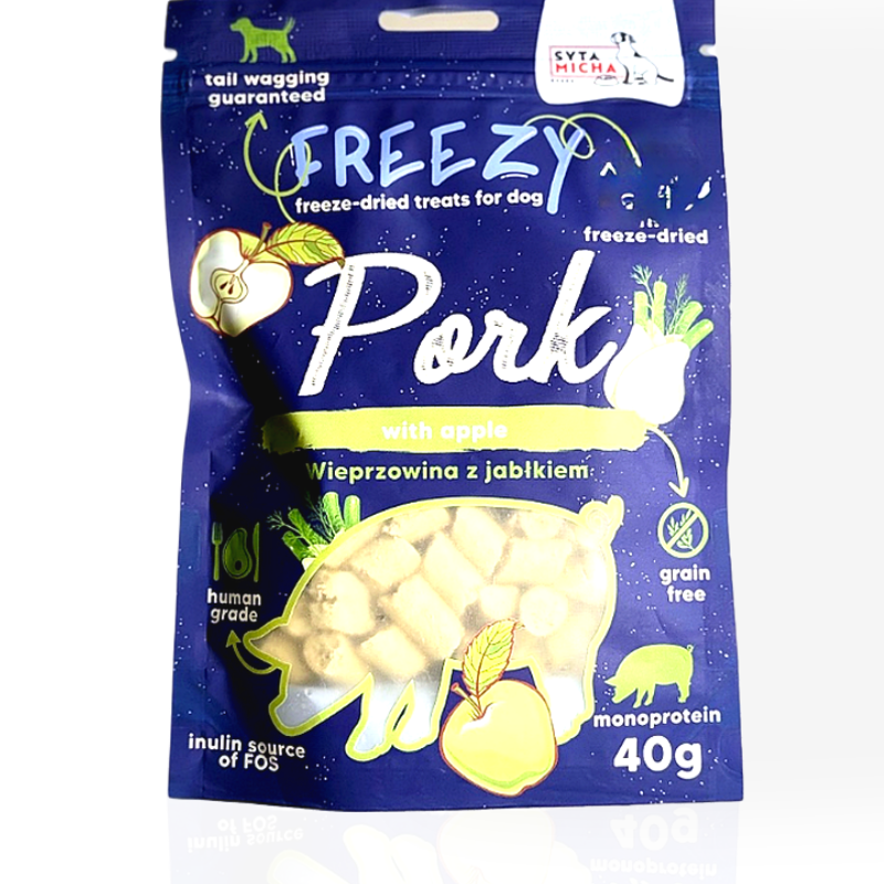 Syta Micha FREEZY Wieprzowina Jabłko 40g | przysmak dla psa