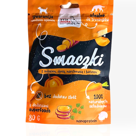 Syta Micha Smaczki Indyk Dynia 80g | przysmak dla psa