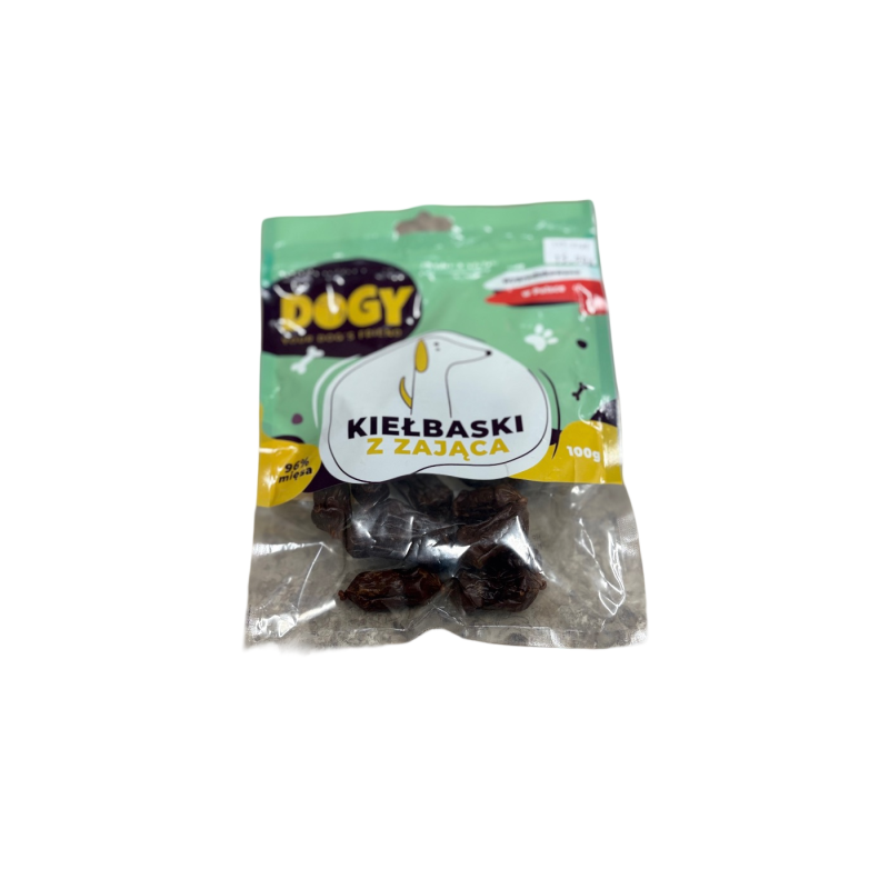 Dogy Kiełbaski z zająca 96%miesa 100 g | Dogy