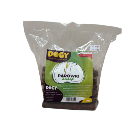 Dogy Parówki z zająca 98% mięsa 1 kg | Dogy