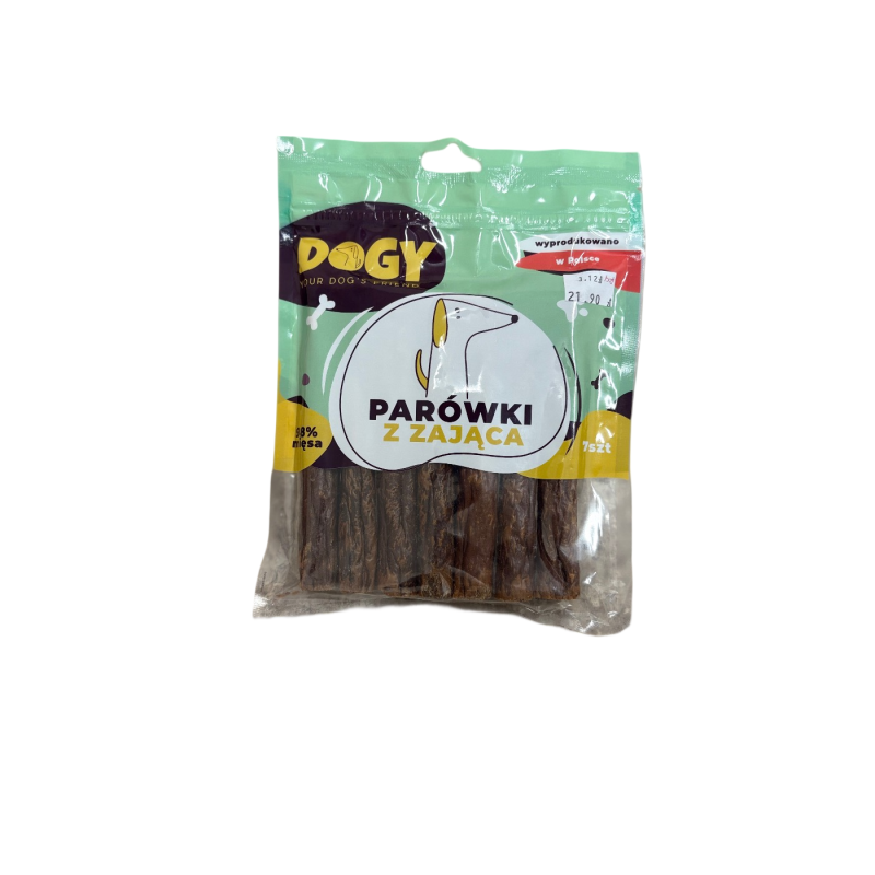 Dogy Parówki z zająca 98% mięsa 7szt. | Dogy
