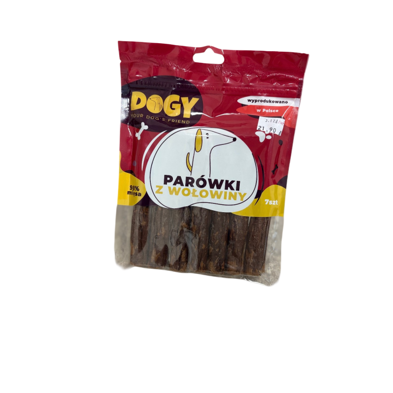 Dogy Parówki z wołowiny 98% mięsa 7szt. | Dogy