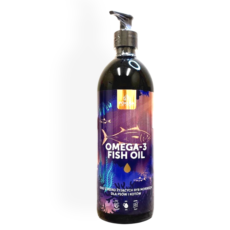 Pokusa Omega 3 Fish Oil Olej Z Dzikich Ryb 500ml | suplement dla psa
