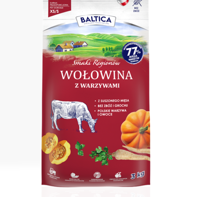 Baltica Wołowina z Warzywami Małe Rasy 3 kg | sucha karma dla psa