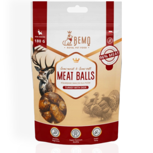 Bemo Meat Balls Indyk/Jeleń 180 g | przysmak dla psa