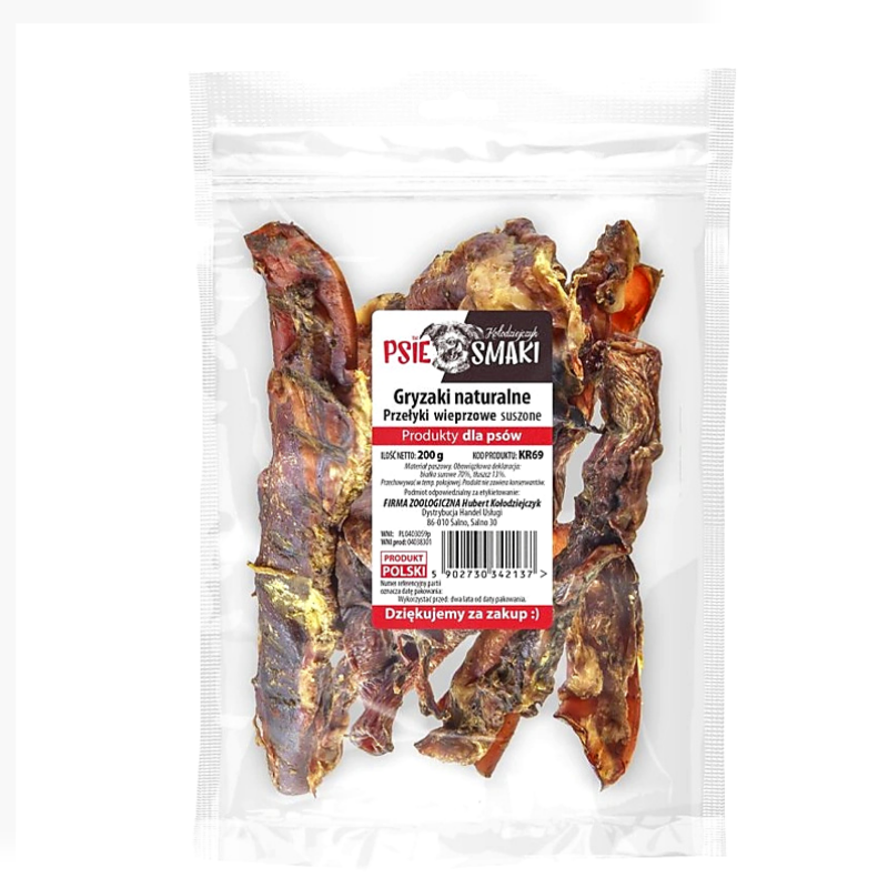 Kołodziejczyk Przełyki Wieprzowe 200 g | przysmak dla psa