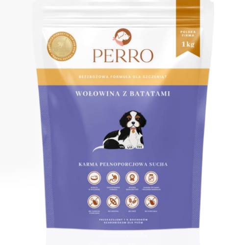 Perro Junior Wołowina z Batatami 0,5 kg | sucha karma dla psa